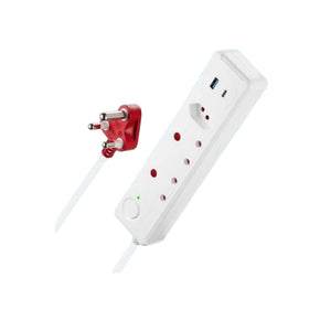 Flash 3-Way Surge Protection Multiplug with USB