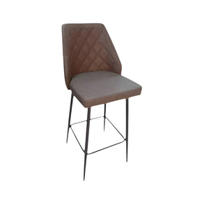 Home Nico Brown Bar Stool with Steel Legs