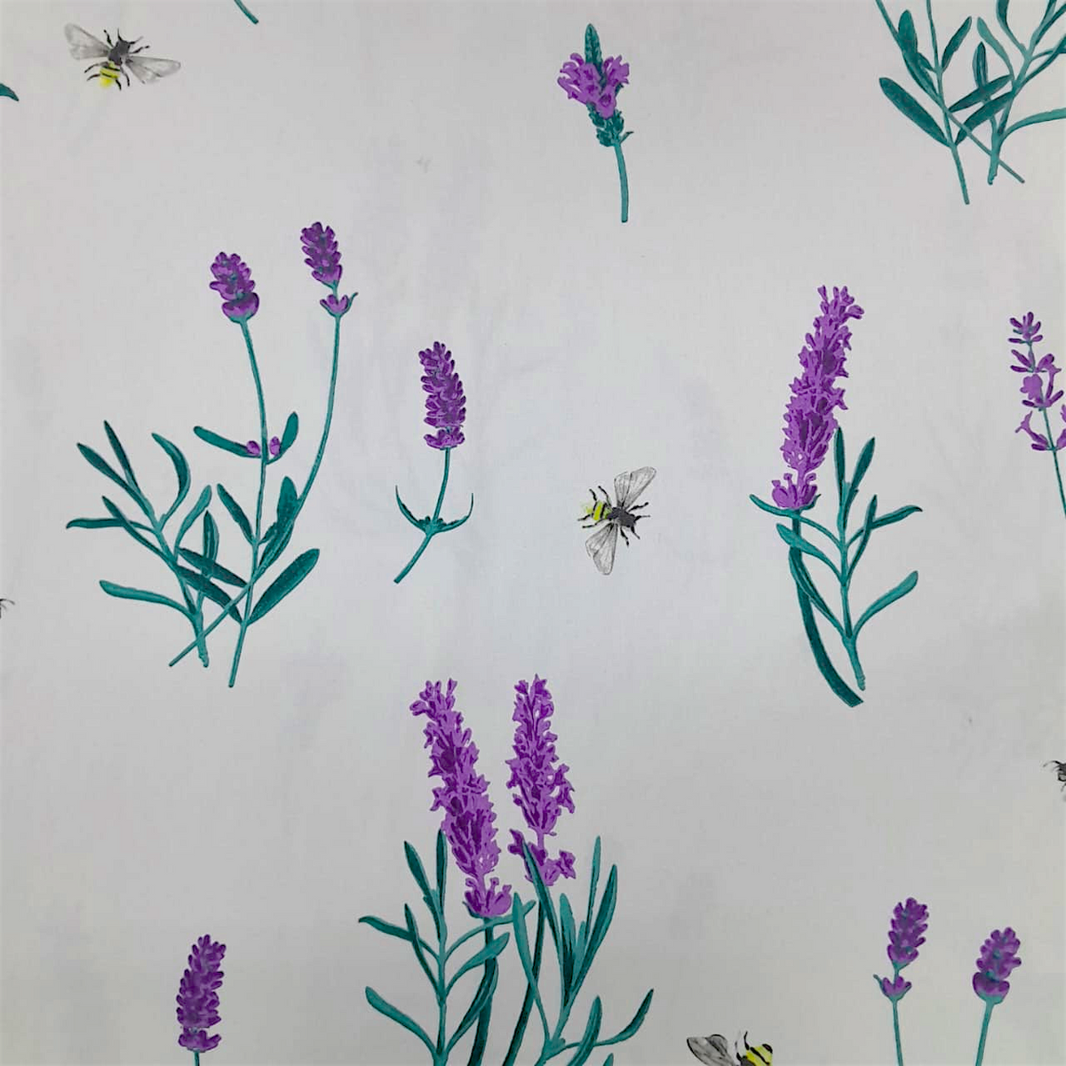 Fabric Printed Cotton  Lavender 140 cm.