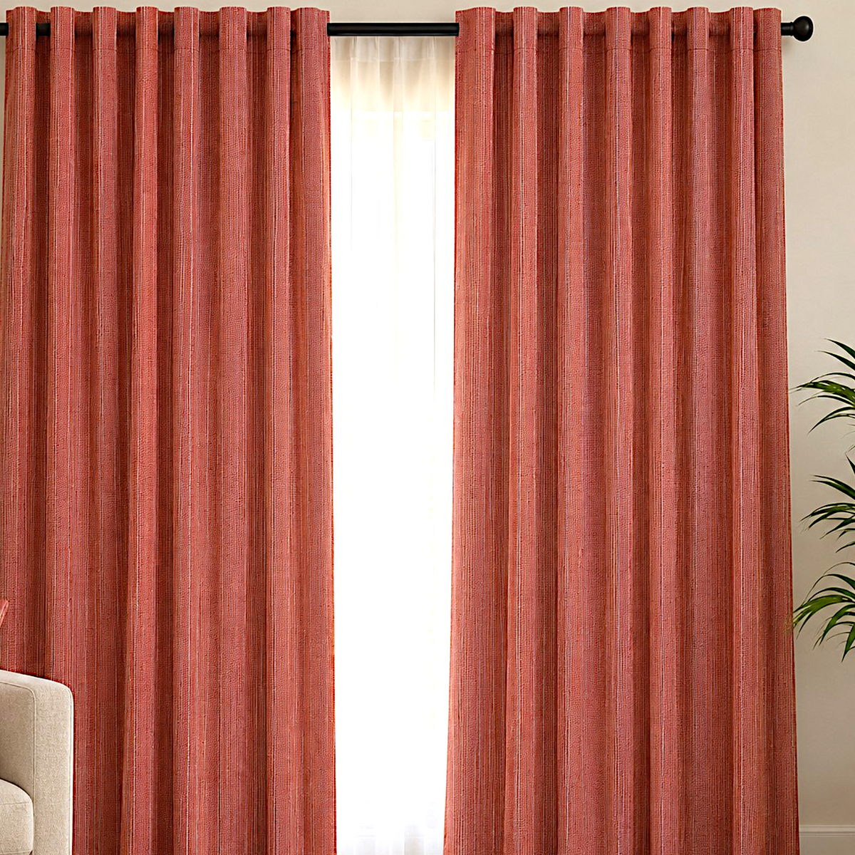 Curtain Fabric Polyester Red  300 cm