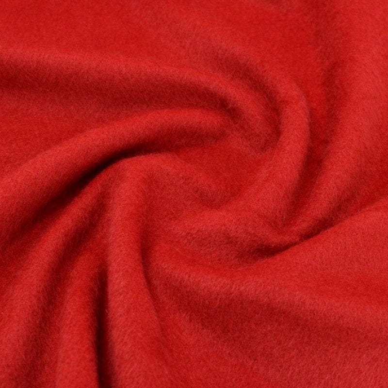 WINTER FABRIC Dress Fabrics Red Long Hair Melton Fabric 150 cm