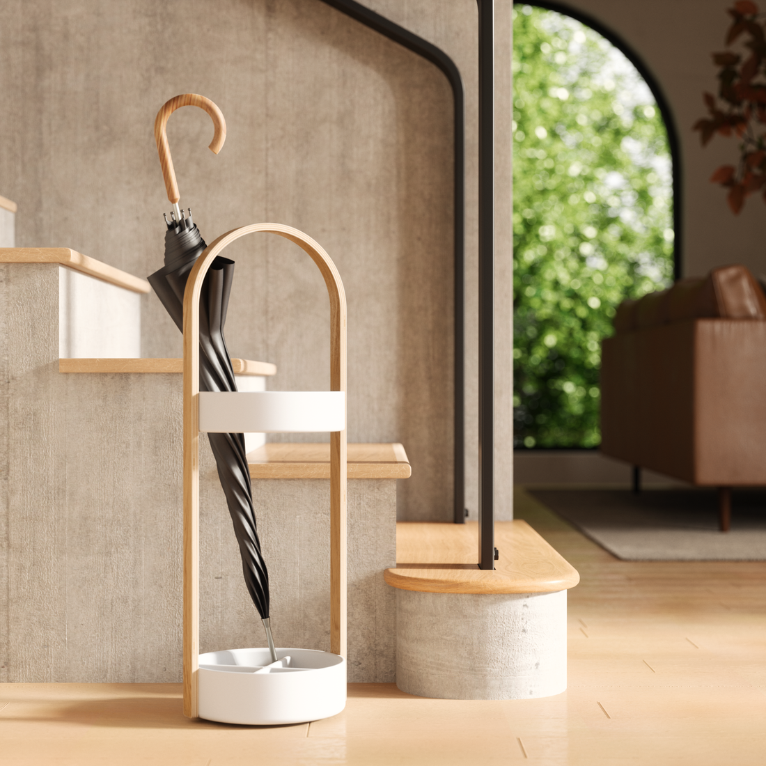 Umbra Bellwood Umbrella Stand White & Natural UMB320240668