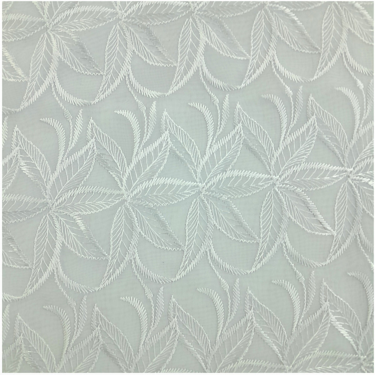 Fabric Embroided White Voile Lace Whispering 120 cm