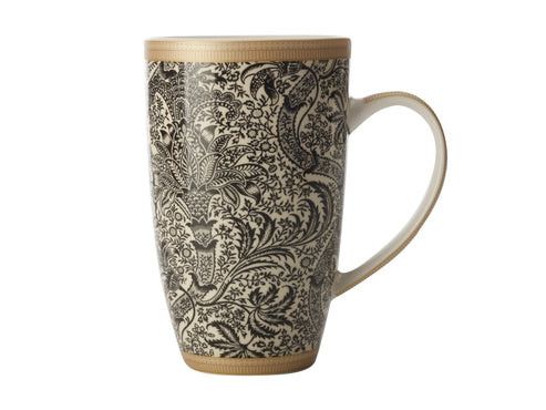 Maxwell & Williams William Morris Black Seaweed Coupe Mug 420ml WM0025.