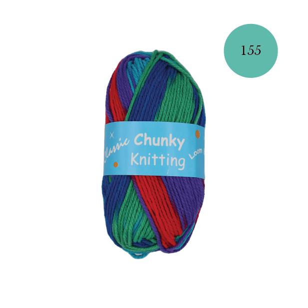 WOOL HABBY Blue/Red/Turq Chunky Loom Easy Wool Multi (7768351604825)