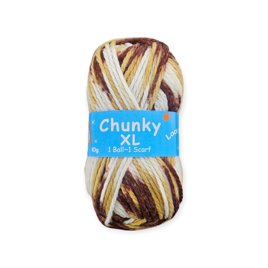 WOOL HABBY LT Brown/Fawn/White Chunky XL Wool Multi 200g