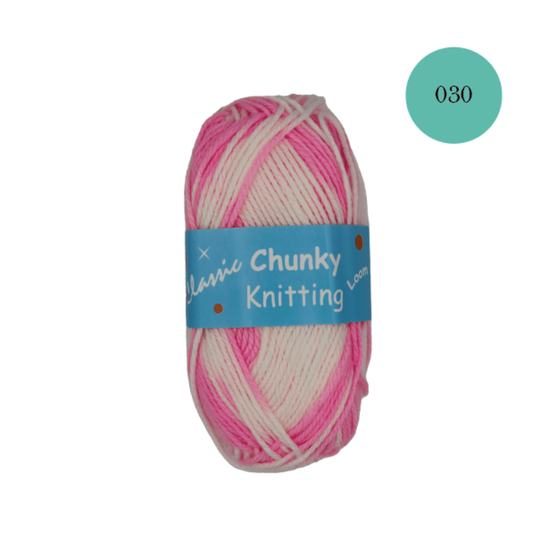 WOOL HABBY Pink/White Chunky Loom Easy Wool Multi (7768351604825)