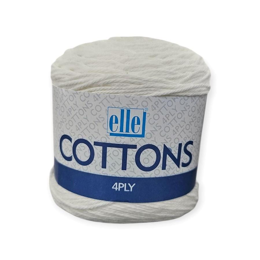 WOOL Habby White Elle Cottons 4ply 50g (7890386092121)