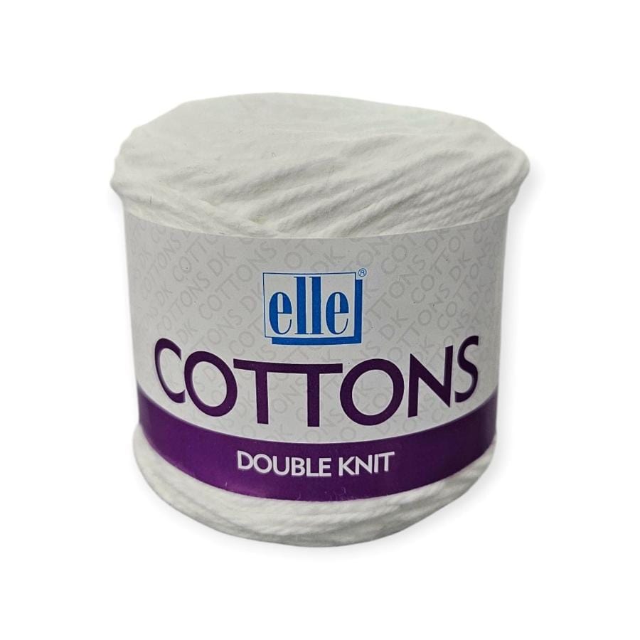 WOOL Habby White Elle Cottons Double Knit 50g (7890692964441)