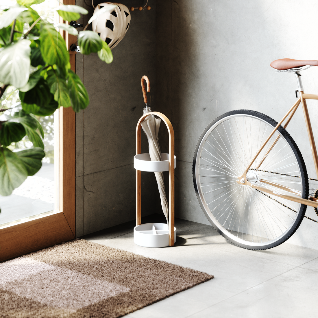 Umbra Bellwood Umbrella Stand White & Natural UMB320240668