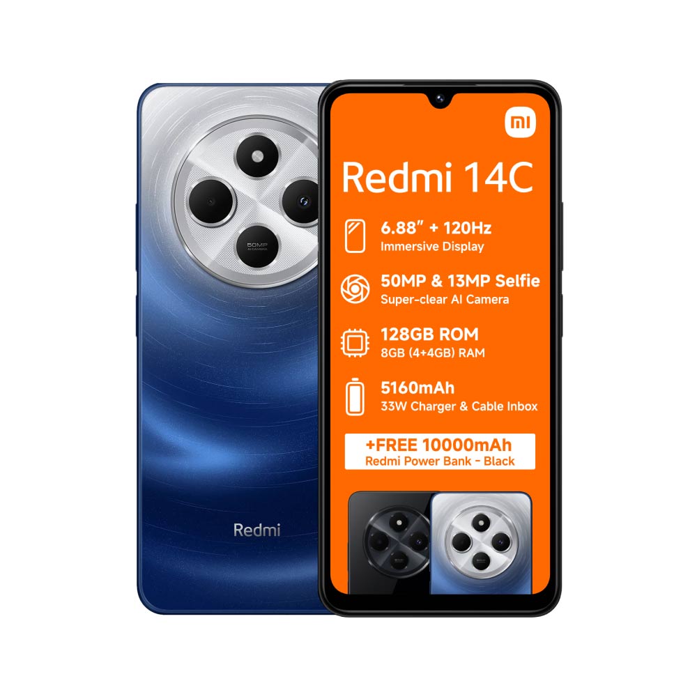 Xiaomi Redmi 14C 128GB Dual Sim - Blue Inlcudes Power Bank