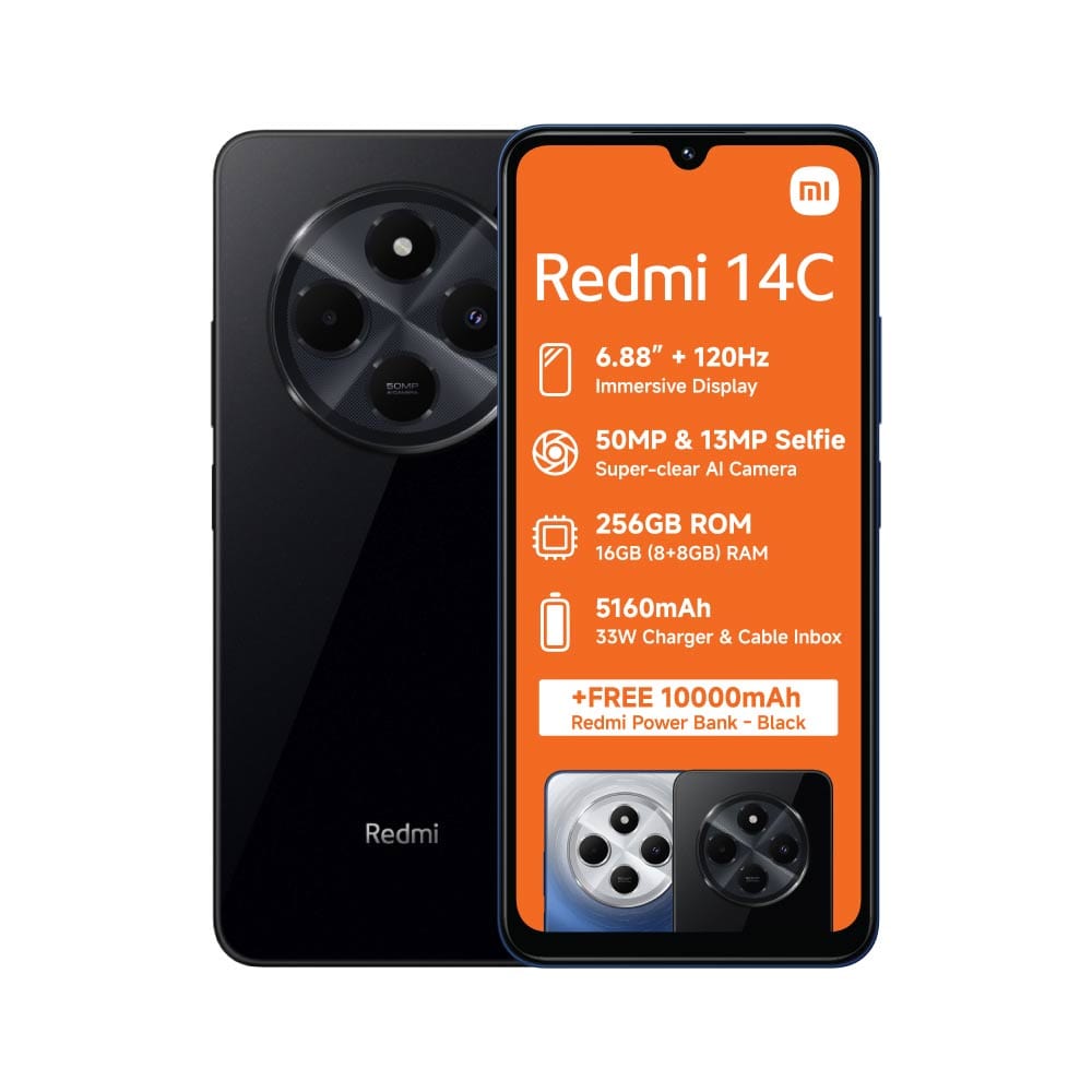 Xiaomi Smart Phones Xiaomi Redmi 14C 128GB Dual Sim - Midnight Black (7995732754521)