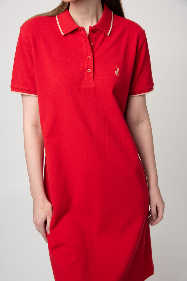 Polo Women Leah Short Sleeve Golfer Dress Red
