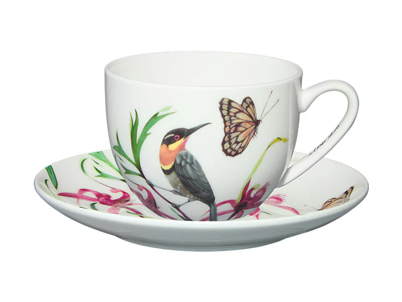 Maxwell & Williams Eloise Short Lyric Cup & Saucer Spinebill Honeyeater 240ml YD0216