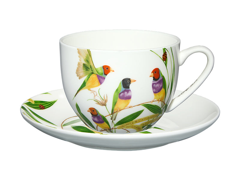 Maxwell & Williams Eloise Short Lyric Cup & Saucer Gouldian Finch 240ml YD0217