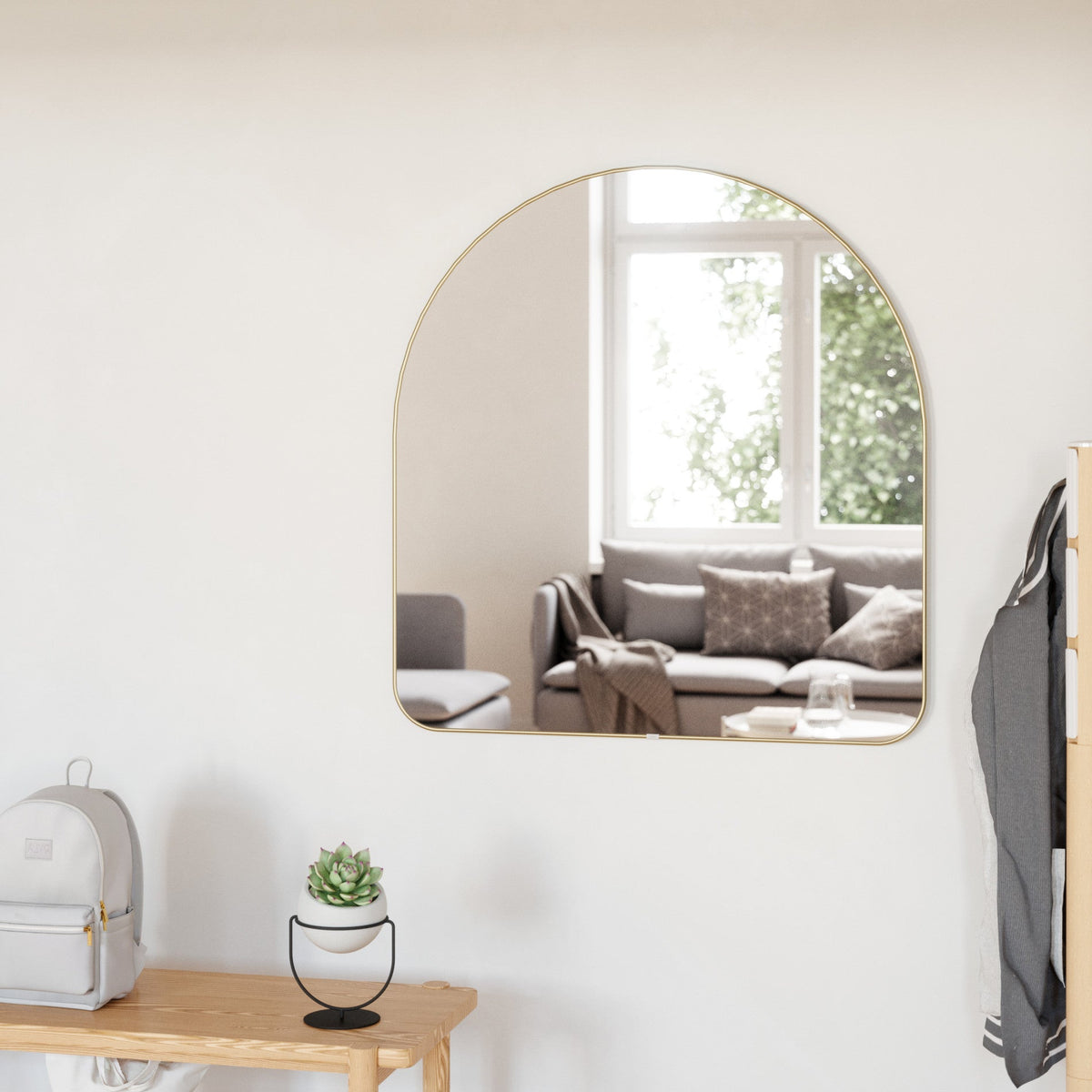 Umbra Hubba Arched Wall Mirror 86X91cm Brass UMB1017061104