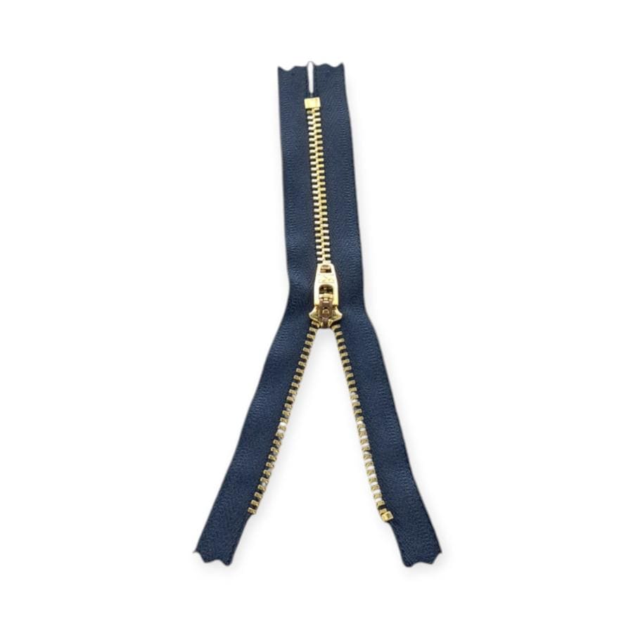 YKK ZIPS Habby 15cm YKK Metal Gold C/END Navy (7813686722649)