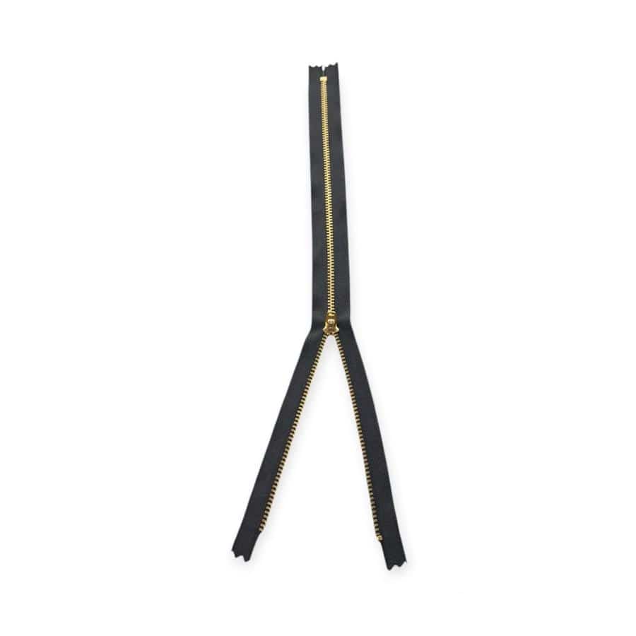 YKK ZIPS Habby 35cm YKK Metal Gold C/END Zip Black (7813688131673)