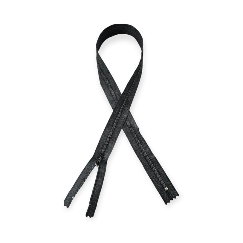 YKK ZIPS HABBY 40cm / Black YKK Nylon Zip Black (7787923341401)