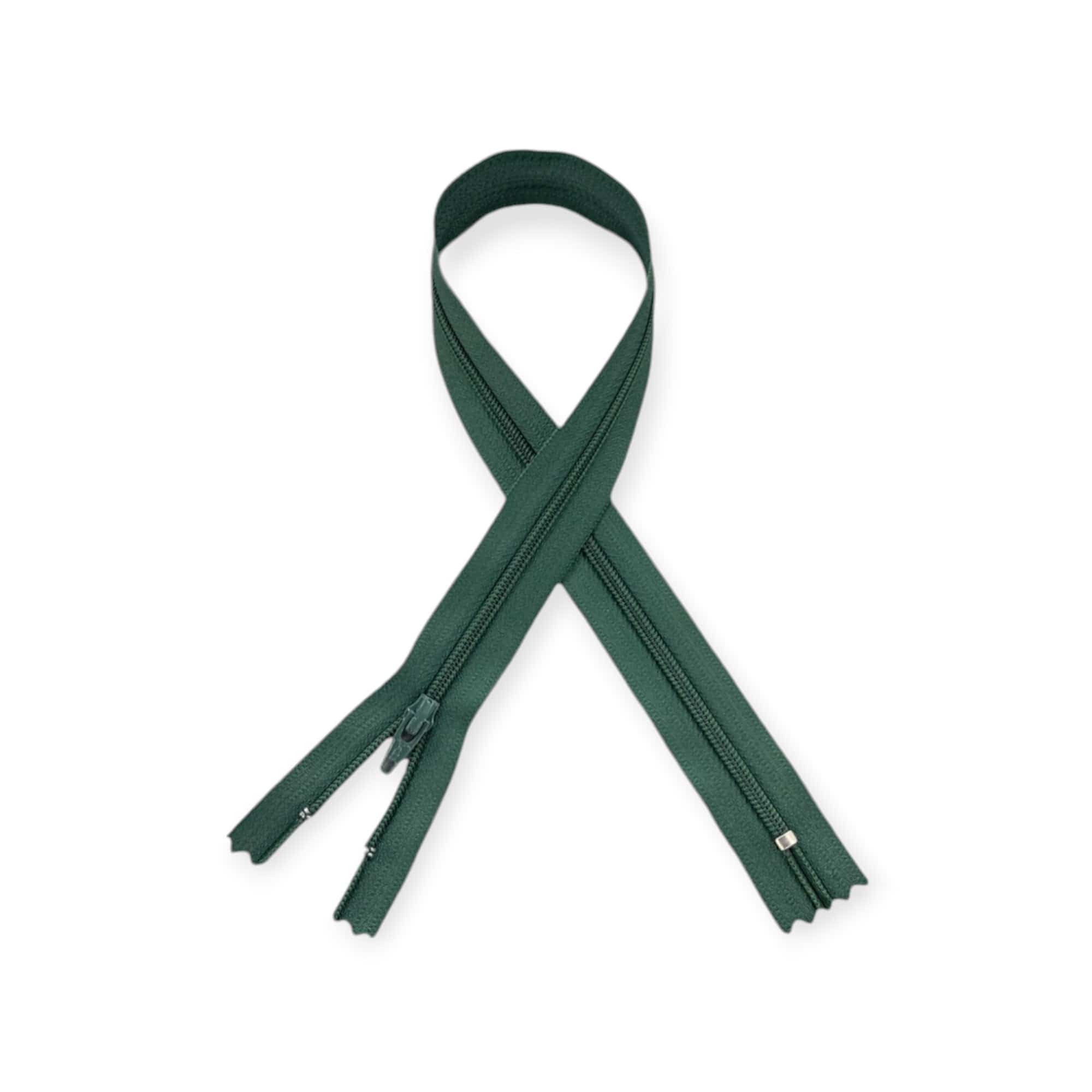 YKK ZIPS HABBY 40cm YKK Nylon Zip Bottle Green (7822483751001)