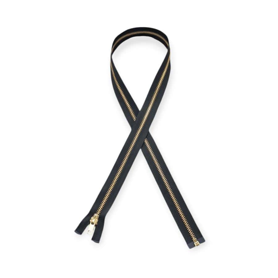 YKK ZIPS Habby 85cm YKK Metal Gold Zip Black (7813682856025)