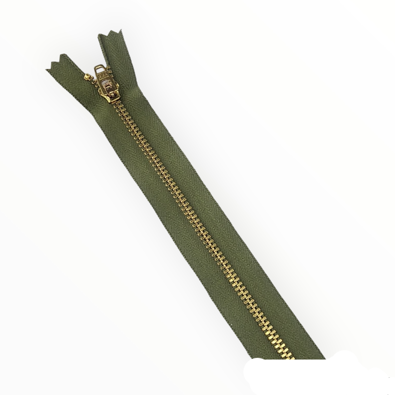 YKK ZIPS Habby Ykk Metal Gold Close End 20cm Zip 566 Olive