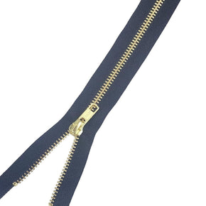 YKK ZIPS HABBY Ykk Metal Gold Close End 20cm Zip Black (7724094488665)