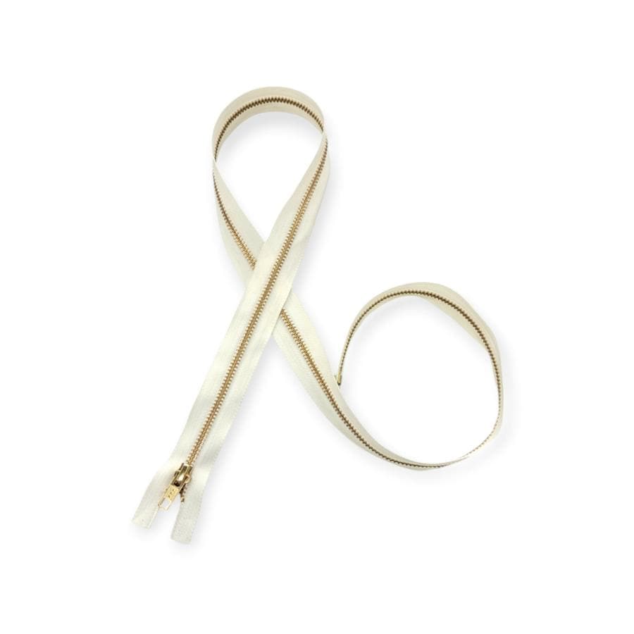 YKK ZIPS Habby YKK Metal Gold Zip Cream (7816652095577)