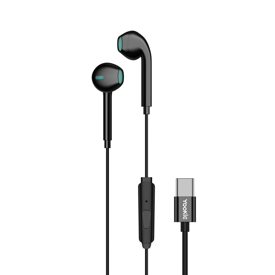 Yookie Earphones Yookie YTL-09 Wired Earphones Type-C – Black