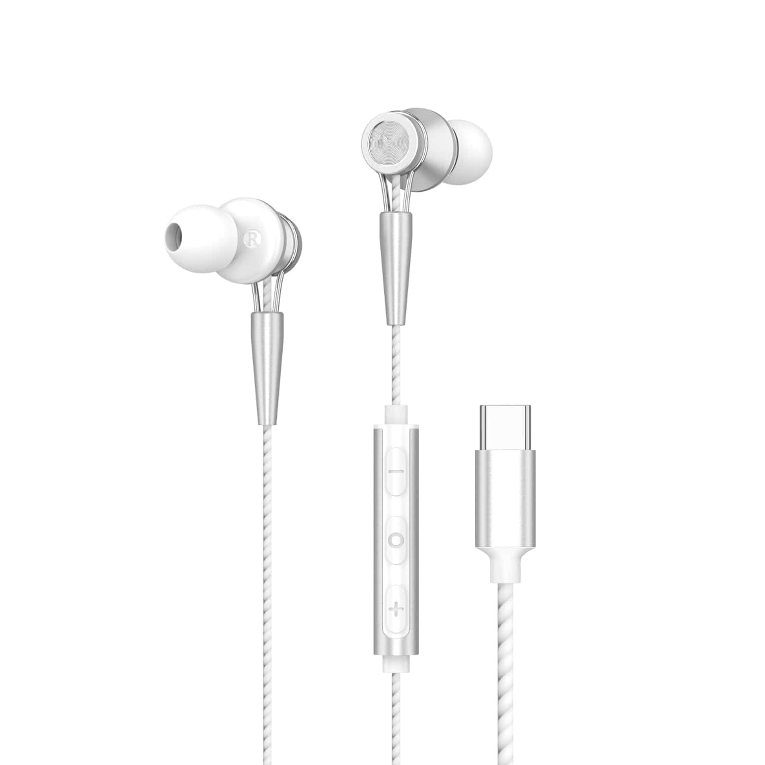 Yookie Earphones Yookie YTL-15 Wired Earphones Type-C – White/Silver