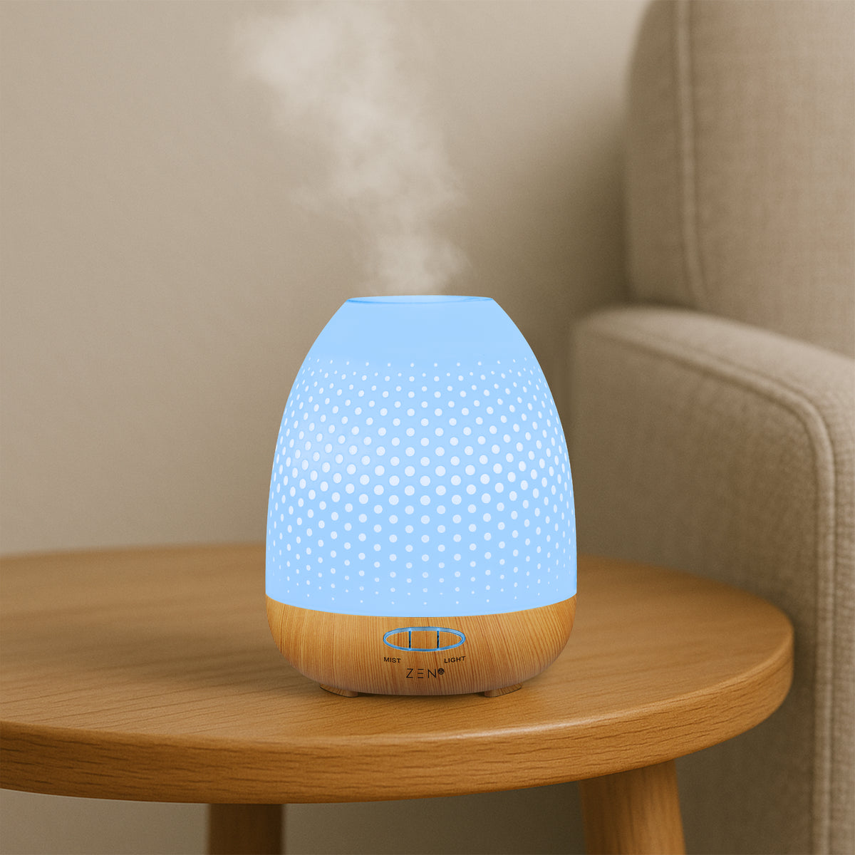 Zen Diffuser Zen Lucent Series Ultrasonic Diffuser White ZN-4004-WT
