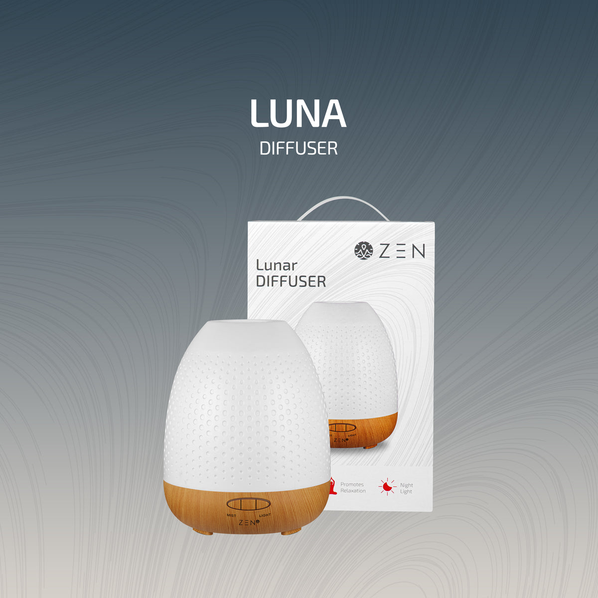 Zen Diffuser Zen Lucent Series Ultrasonic Diffuser White ZN-4004-WT