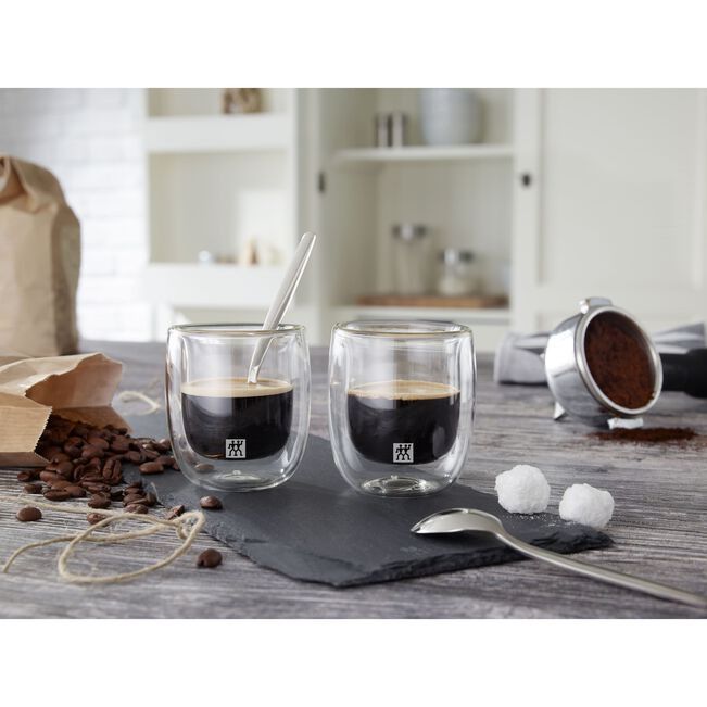 Zwilling Knife Zwilling Double Walled Espresso Glass Set 2 Piece ZW-39500-075-0