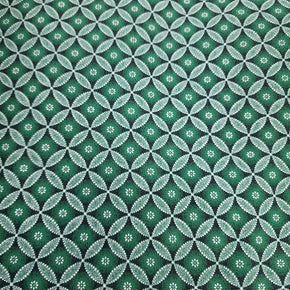 100% COTTON Dress Fabrics Printed Shwe-Shwe Daisy Fabric Bottle Green 150cm (7285407252569)