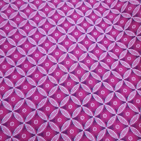 100% COTTON Dress Fabrics Printed Shwe-Shwe Daisy Fabric Cerise 150cm (7285406466137)