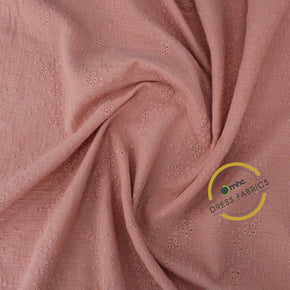 100% COTTON Dresses Burnt Coral Embroider Baby Cotton Fabric 150cm (6852524408921)