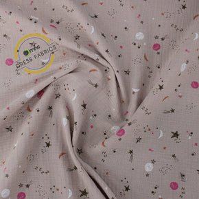 100% COTTON Dresses Dusty Pink Printed Baby Cotton Space Fabric 150 cm (6852472111193)
