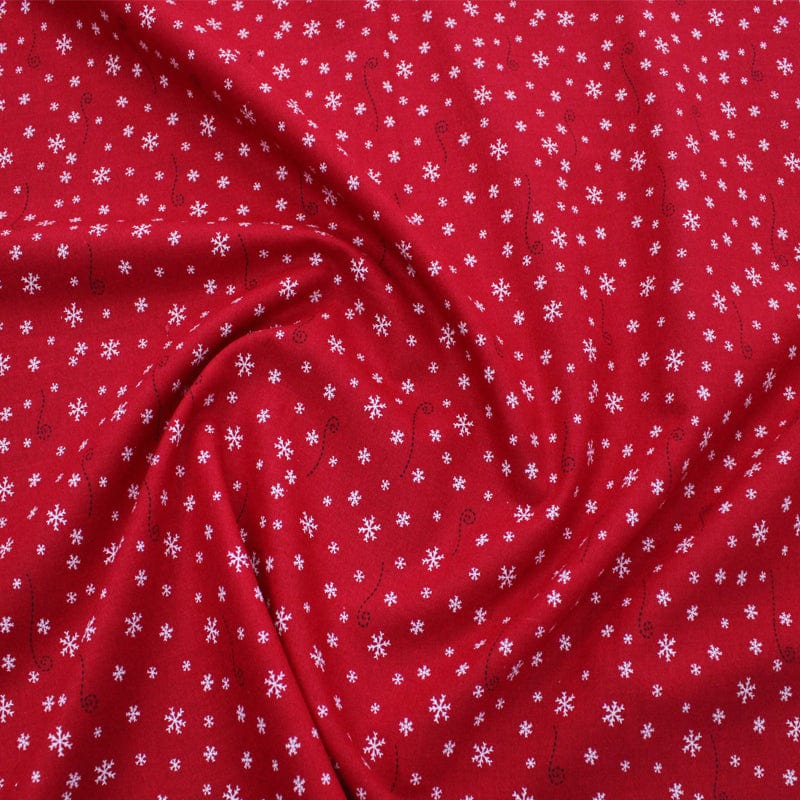 100% COTTON Red Usa 100% Cotton Craft Snow Fabric 110cm (6940724035673)