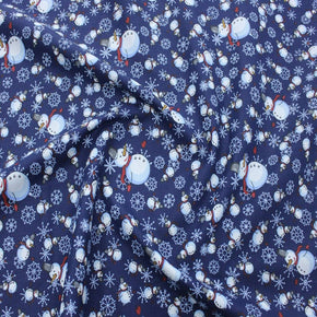 100% COTTON Usa 100% Cotton Craft Fabric Navy Snowman 110 cm (6937781239897)