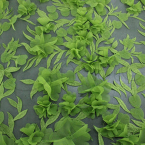 3D LACE Dress Fabrics 3D Floral Lace Fabric Olive 130cm (7256435818585)