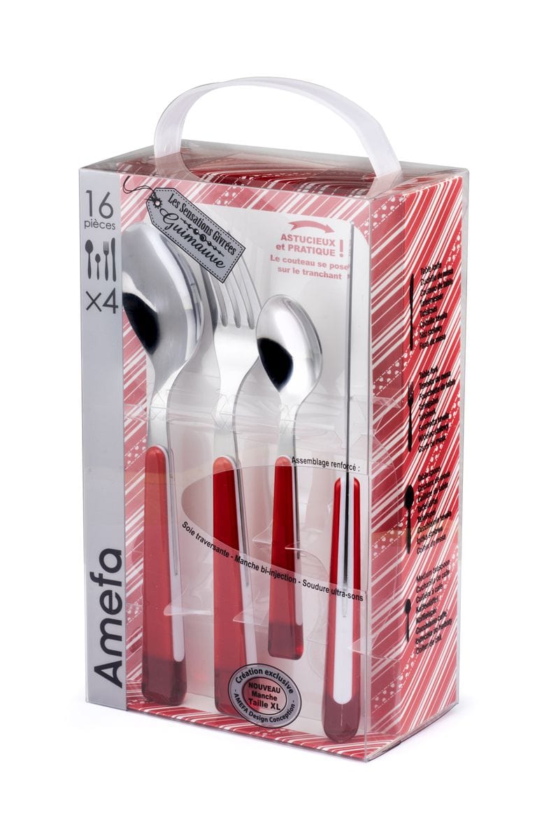 AMEFA CUTLERY Amefa Guimauve 16 Piece Cutlery Set Red (6997362704473)