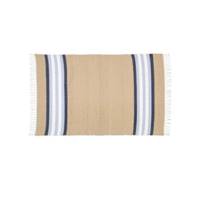 Amelia Jackson RUG Amelia Jackson Cotton Dhurrie Dark Stone with Blue Stripes 75X120 SBED029 (2061593182297)