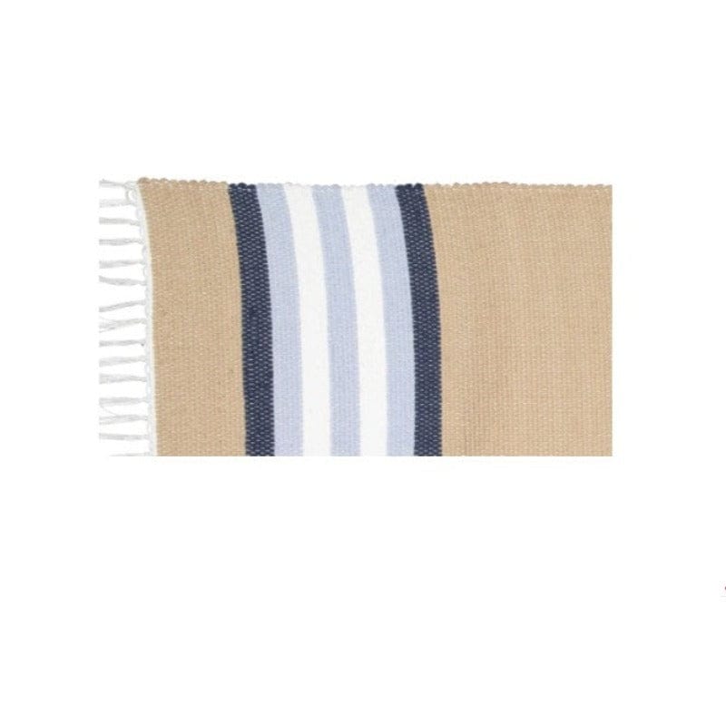 Amelia Jackson RUG Amelia Jackson Cotton Dhurrie Dark Stone with Blue Stripes 75X120 SBED029 (2061593182297)