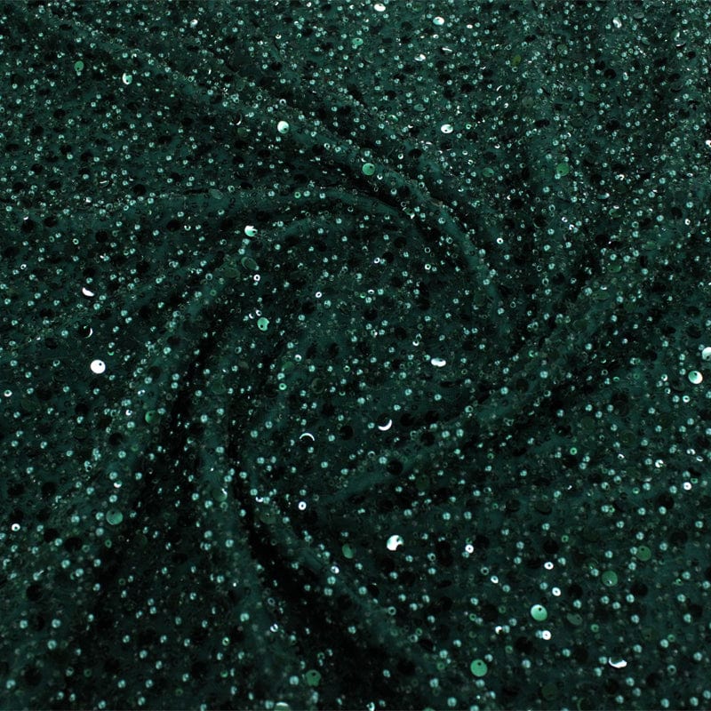 BEADED LACE Fabric Bottle Green Beaded Lace Fabric 120cm (7132630843481)