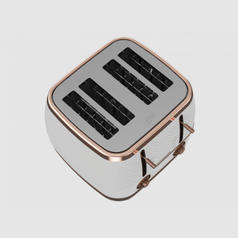 Beko TOASTER Beko Cosmopolis 4 Slice Toaster White Rose Gold - TAM8402W (4323501441113)