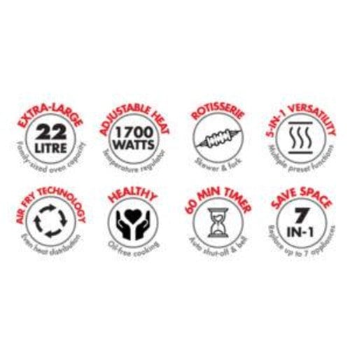 BENNETT READ AIR FRYER Bennett Read 22 Litre Air-Fryer Oven Black KAF101 (6539400183897)