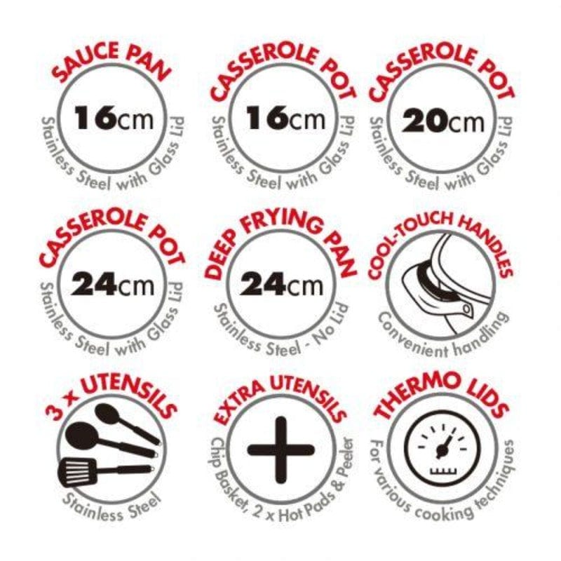 BENNETT READ POTS Bennett Read Finesse 16-piece, premium Stainless Steel KSC316 (4656894017625)
