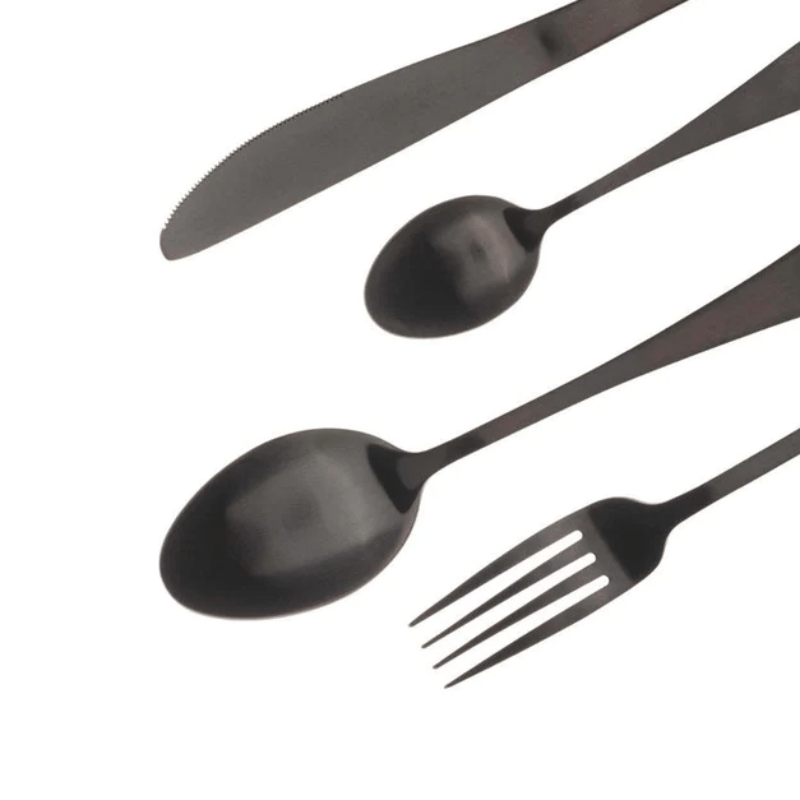 Bergner CUTLERY Bergner Cutlery Black Matt Stainless Steel 24 Piece (2061768032345)