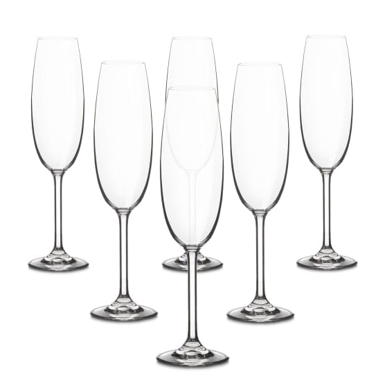 BOHEMIA GLASS Bohemia Crystal Milvus Champagne Flute  250ml Set Of 6 (7284109082713)