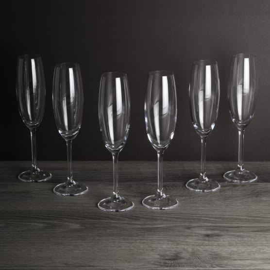 BOHEMIA GLASS Bohemia Crystal Milvus Champagne Flute  250ml Set Of 6 (7284109082713)